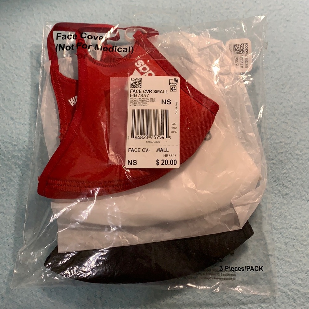 ADIDAS Unisex 3/set FACE COVER - Size S